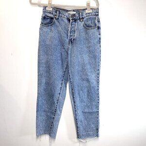 Pacsun High Rise Button Fly Raw hem Mom Jeans Sz 27